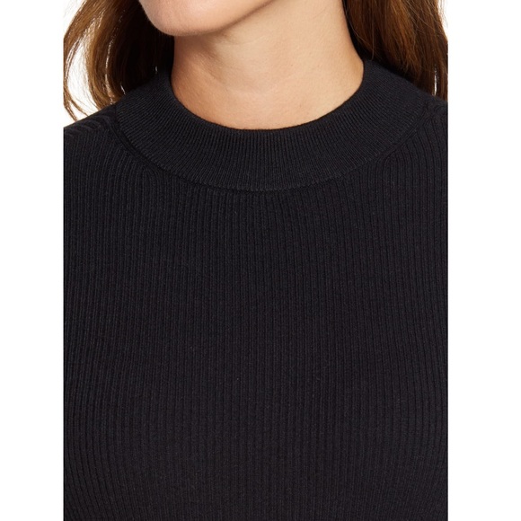 Rachel Parcell Brown Ribbed Mock Neck Shirt - Picture 5 of 6